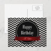 1960s stijl zwart en wit - Verjaardag Briefkaart (Voorkant / Achterkant)