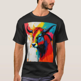 1960's Style Abstract Bull T-shirt