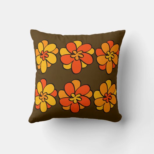 1960s Style Flower Pattern-kussen van 1970 Kussen (Achterkant)