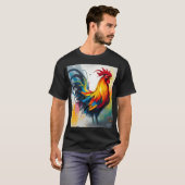 1960's Style Groovy Abstract Haan T-shirt (Voorkant volledig)