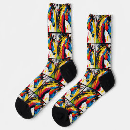 1960's Style Groovy Abstract Horse Sokken