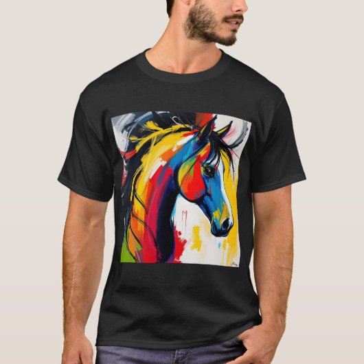 1960's Style Groovy Abstract Horse T-shirt (Voorkant)