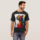1960's Style Groovy Abstracte Cougar T-shirt (Voorkant volledig)