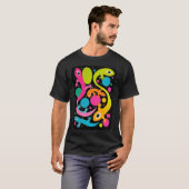 1960's Style Groovy Abstracte hagedis T-shirt (Voorkant volledig)