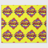 1960's Thema Bloemen en Auto Cadeaupapier (Vlak)