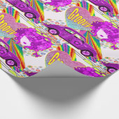 1960's Thema Groovy Girl Party Verjaardag Cadeaupapier (Hoek)