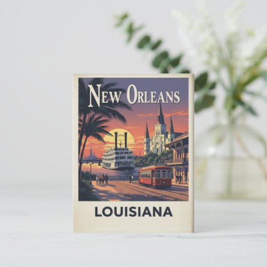 1960s Vintage New Orleans Briefkaart (Staand voorkant)