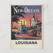 1960s Vintage New Orleans Briefkaart (Voorkant)
