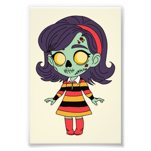 1960s Zombie Meisje Foto Afdruk (Voorkant)