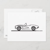 1961 1962 Chevrolet Corvette Briefkaart (Voorkant / Achterkant)