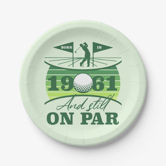 1961 60e verjaardag Golf Lover Papieren Bordje (Voorkant)