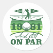 1961 60e verjaardag Golf Lover Ronde Sticker (Voorkant)