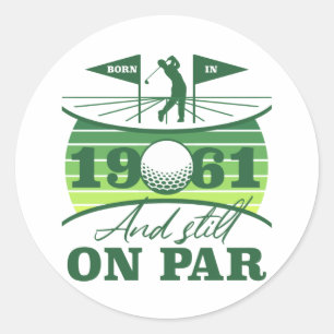 1961 60e verjaardag Golf Lover Ronde Sticker