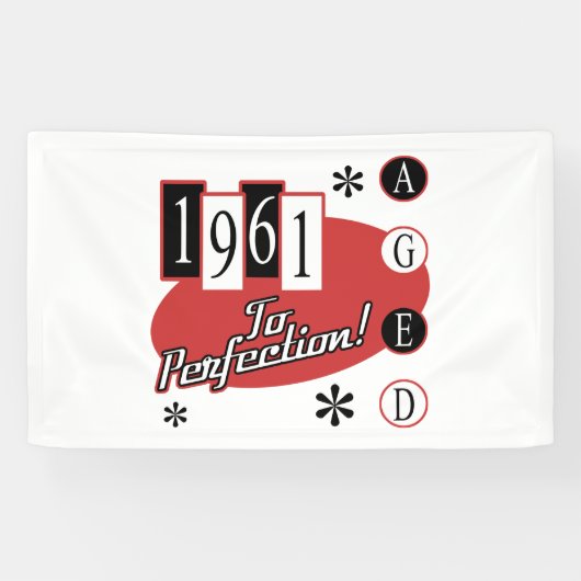 1961 60e verjaardag van de Mid Century Modern Spandoek (Horizontaal)