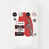 1961 60e verjaardag van de Mid Century Modern Spandoek (Verticaal)