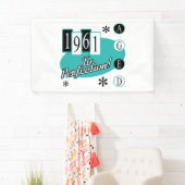 1961 60e verjaardag van de Mid Century Modern Spandoek (Insitu)