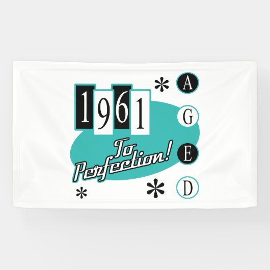 1961 60e verjaardag van de Mid Century Modern Spandoek (Horizontaal)