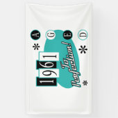 1961 60e verjaardag van de Mid Century Modern Spandoek (Verticaal)