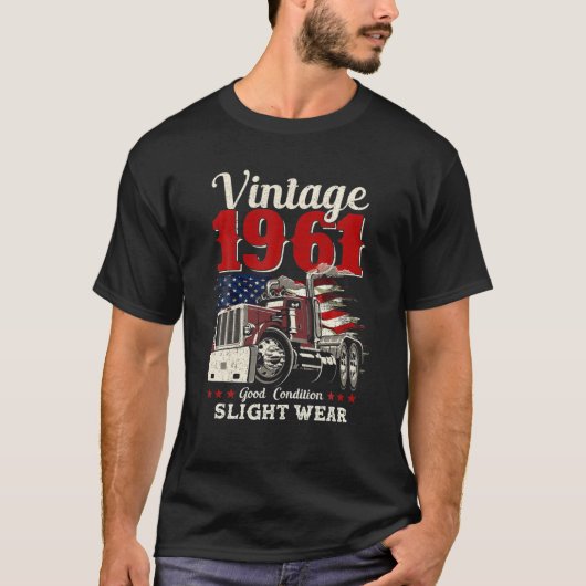 1961 61St Birthday Trucker 61 Years Old Tr T-shirt (Voorkant)