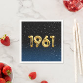 1961 Birthday-ballonnen in de sterren Napkins Servet (Insitu)