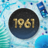 1961 Birthday-ballonnen in sterren Papieren Bordje (Feest)