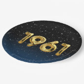 1961 Birthday-ballonnen in sterren Papieren Bordje (Gekanteld)