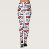 1961 C1 Red Classic Sportkaart Route 66 Sign Leggings (Achterkant)