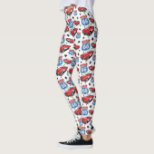 1961 C1 Red Classic Sportkaart Route 66 Sign Leggings (Links)