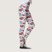 1961 C1 Red Classic Sportkaart Route 66 Sign Leggings (Rechts)