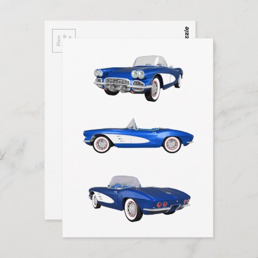 1961 Corvette C1: Briefkaart (Voorkant / Achterkant)