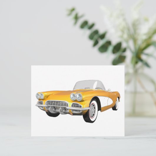 1961 Corvette C1: Gele afwerking: Briefkaart (Staand voorkant)