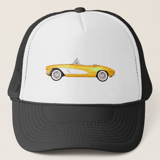1961 Corvette C1: Gele afwerking: Trucker Pet (Voorkant)