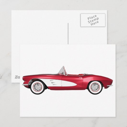 1961 Corvette C1: Snoep Apple Finish: Briefkaart (Voorkant / Achterkant)