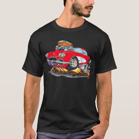 1961 Corvette Red Car T-shirt (Voorkant)