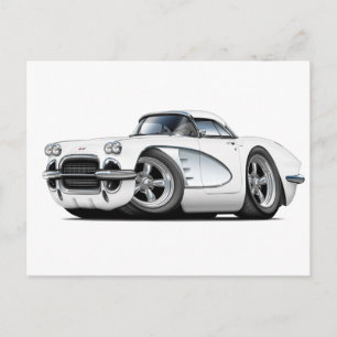 1961 Corvette White Car Briefkaart