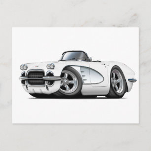 1961 Corvette White Convertible Briefkaart