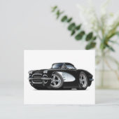 1961 Corvette zwarte auto Briefkaart (Staand voorkant)
