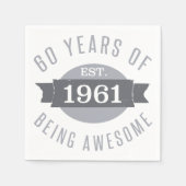 1961 Funny 60th Birthday Geweldige Servet (Voorkant)