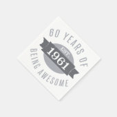 1961 Funny 60th Birthday Geweldige Servet (Hoek)