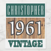 1961 Geboorte Wijn Label Wijn Etiket (Enkel label)
