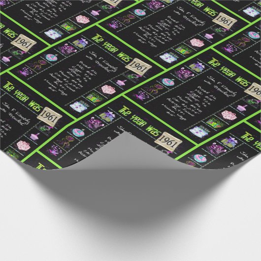 1961 Geboortejaar Trivia Cadeaupapier (Hoek)