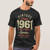  1961 Geboren in 1961 Retro Birthday T-shirt (Voorkant)
