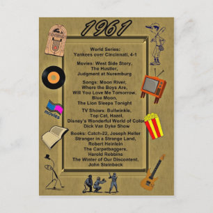 1961 Great Events Birthday Card Briefkaart