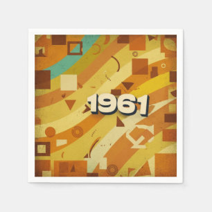 1961 - Retro jaren '60 Geometrisch ontwerp - Servet