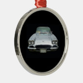1961 Silver 4 koplichtcorvette Metalen Ornament (Rechts)