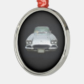 1961 Silver 4 koplichtcorvette Metalen Ornament (Links)