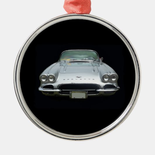 1961 Silver 4 koplichtcorvette Metalen Ornament (Voorkant)