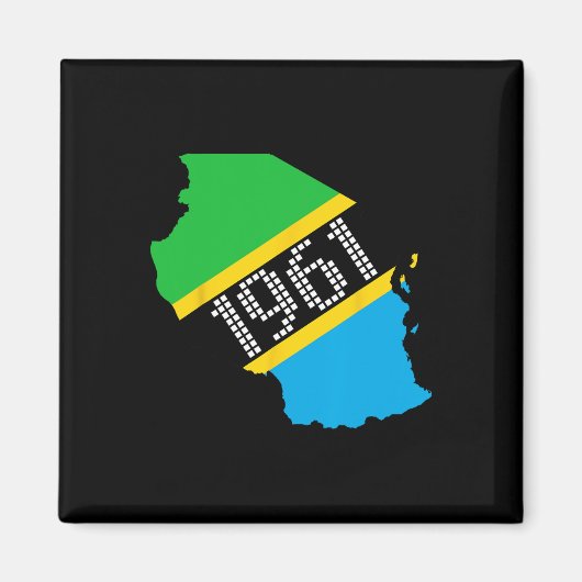 1961 Tanzania Vlag Onafhankelijkheidsdag Magneet (Voorkant)