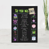 1961 Verjaardag Leuke Feiten Kaart (Voorkant)