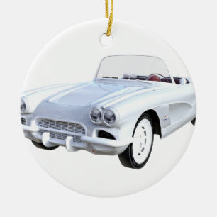 1961 Witte korvet Keramisch Ornament